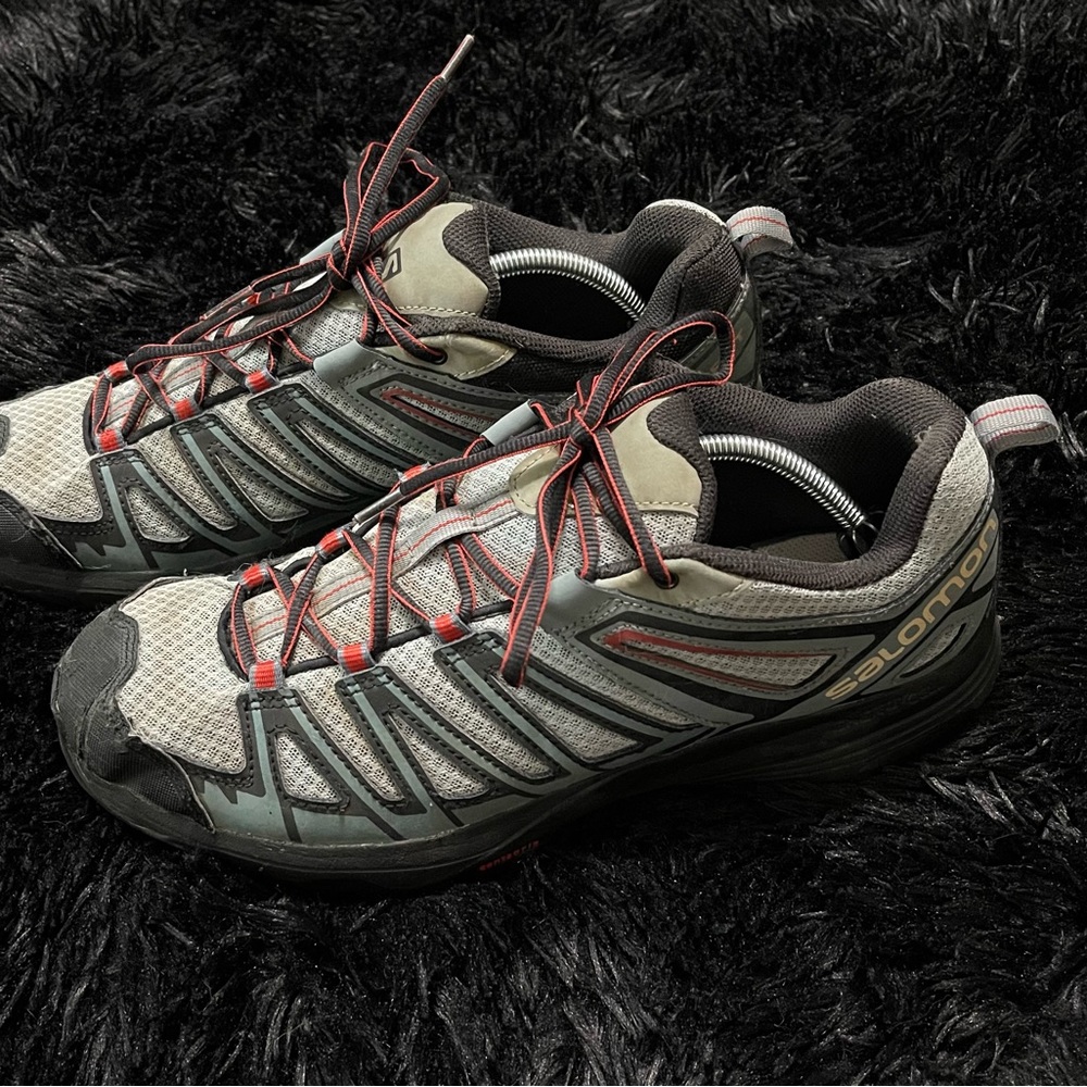 Men's Salomon X Crest Low Cut Hiking Sneakers Trail Lace Up Shoes Grey Size 13M
